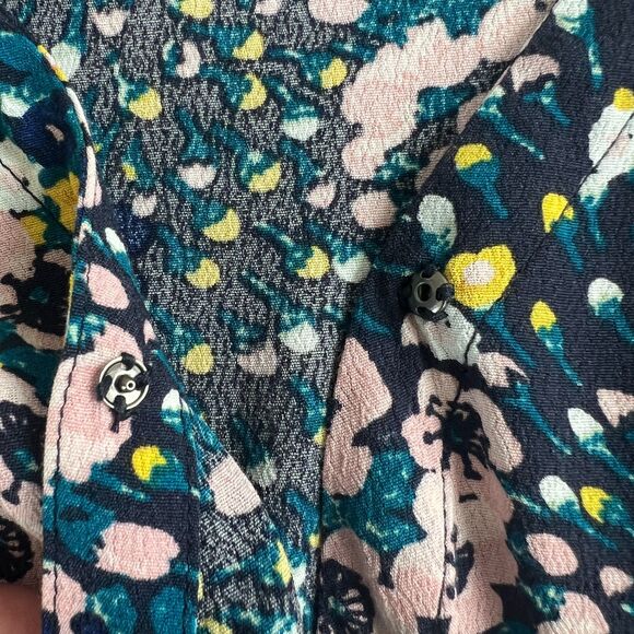 LOFT Women's Multicolor Floral Romper Faux Wrap Viscose Size XS - Picture 3 of 12